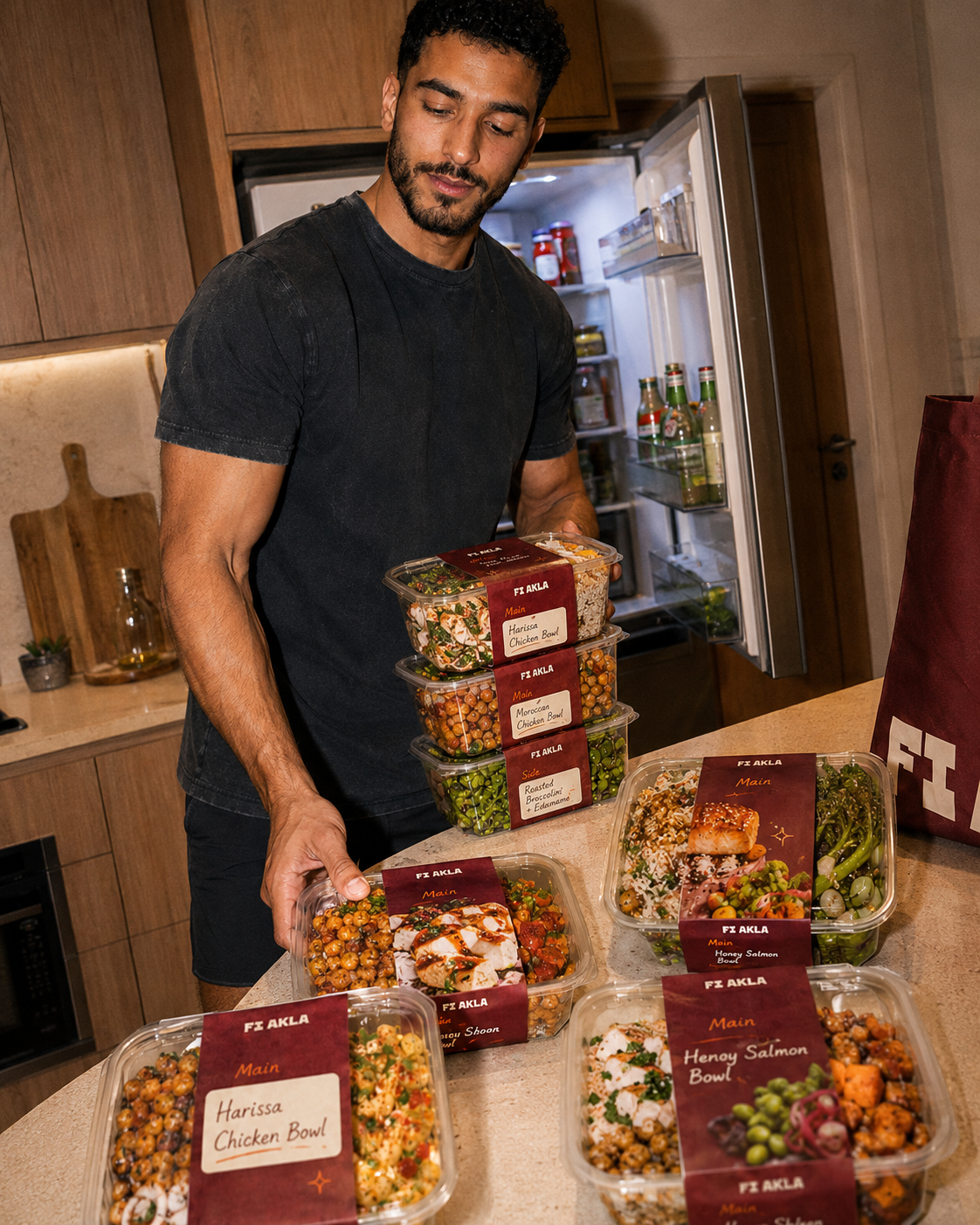 Fi Akla chef cooking in a customer kitchen